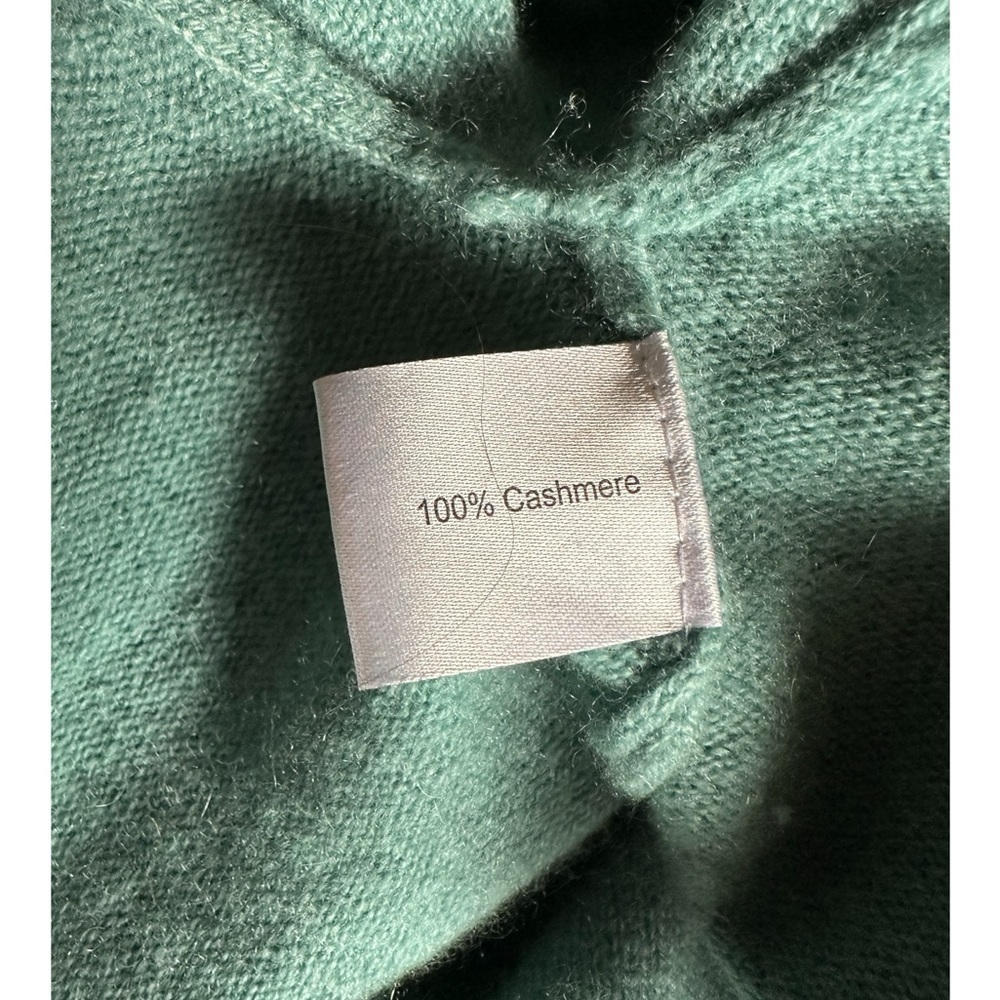 Cullen hi/lo  green cashmere sweater cowl neck M/L 100% poncho sweater - Picture 9 of 9